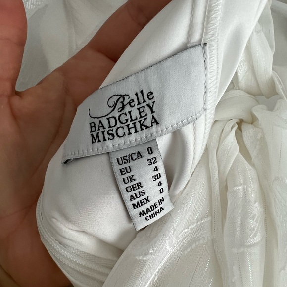 Belle Badgley Mischka Mock Neck Puff Sleeve Ansley Floral Print Tiered Dress NWT - Picture 6 of 10